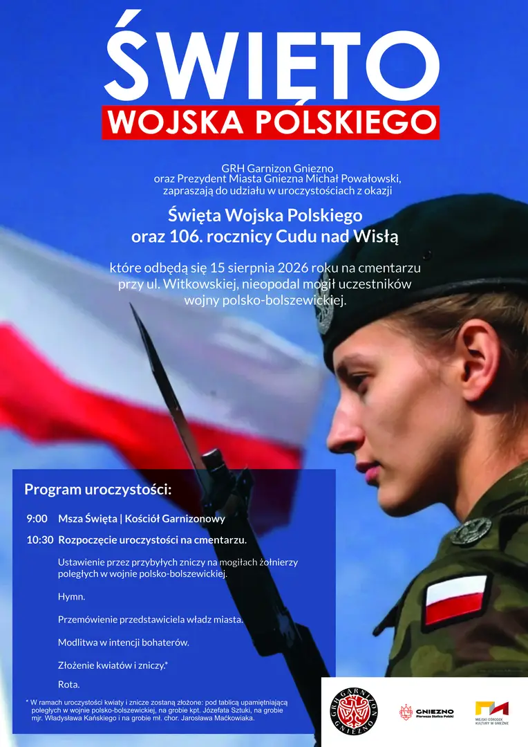 Uroczystości z okazji Święta Wojska Polskiego w Gnieźnie